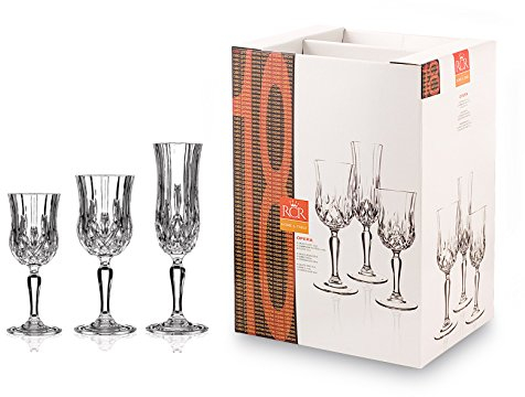 Rcr Servizio 18 Calice Vetro Opera Arredo Tavola, 1000 ml, Trasparente