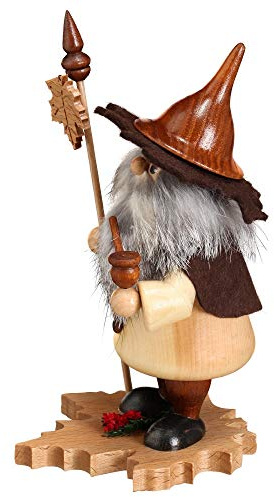 Drechselwerkstatt Uhlig Räuchermännchen Baumwichtel Ahornblatt - 18cm - Original Erzgebirge Räuchermann