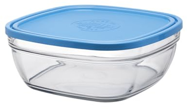 Duralex - Saladier Carre 23Cm avec couvercle Bleu Lys