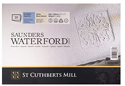 Saunders Waterford Legion Watercolor Block, 140lb. Cold Press, 7 X 10 inches, White, 20 Sheets (I98-SWB140CP710)