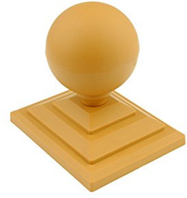 Linic UK Made Sphere Top Fence Finial x 8 & 4 x 3 Fence Post Cap. Rot Proof, UK Made. (GT0062) Free UK Delivery (Gold)