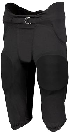 Russell Athletic Boys Integrated 7-Piece Pad Football Pant - Premium Youth Integrated Pants for All-Star Performance P0 Black