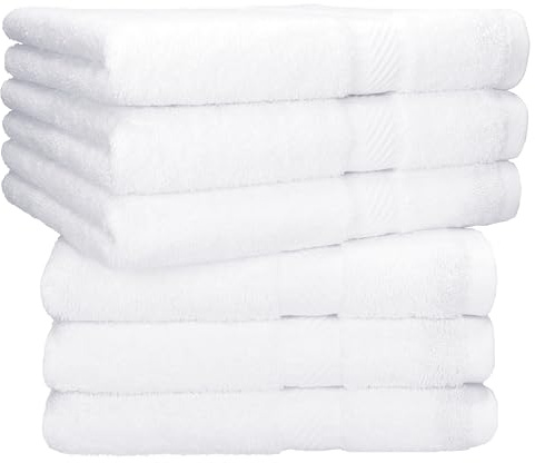Betz Handtuch Set Palermo – 6er Pack Handtücher 50x100 cm – 100% Baumwolle, Handtücher für Bad, Gäste & Alltag – hochwertige Qualität, pflegeleicht & langlebig Farbe weiß