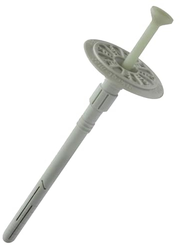 Befestigungsmaterial WKRET-MET 100 STK. Dübel ∅ 8 mm Dämmstoffdübel Tellerdübel Schlagdübel Kunststoffnagel glasfaserverstärkt (FIXPLUG ∅ 8 x 130 mm)
