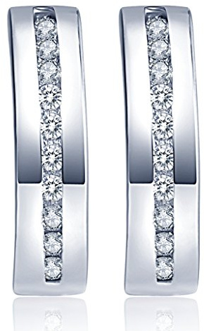 Unendlich U Modisch Damen Ohrstecker 925 Sterling Silber Zirkonia Stecker Ohrringe Creolen Ohrschmuck Earrings, Silber