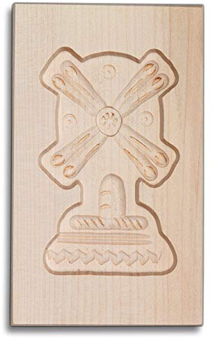 HOFMEISTER® Spekulatius-Form Holz Mühle 2 Bilder – Springerle-Model aus Ahornholz, handgefertigt in Deutschland (1 Stück)