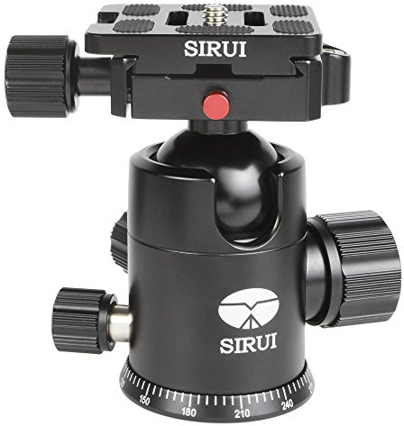 SIRUI G-20X Stativkugelkopf (Alu, Höhe: 98mm, Gewicht: 0.36kg, Belastbarkeit: 20kg) schwarz mit Wechselplatte TY-50X