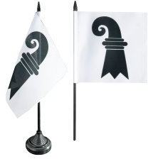 Digni® Drapeau de Table Suisse Canton Basel-Stadt, Mini Drapeau - 12 x 12 cm