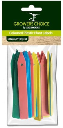 Tildenet 100 mm/ 4 inch Plastic Plant Labels, Multi-Color
