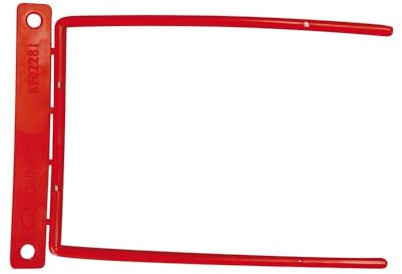 Q-Connect KF02281 Magi-Clip Archivbinder Archivclip Metallclip mit Plastikdeckleiste und Beschriftungsetikett|100er Pack|Farbe: Rot|D-Clip ideal Für 8cm Lochung|für Büro und Schule Zeitschrifte