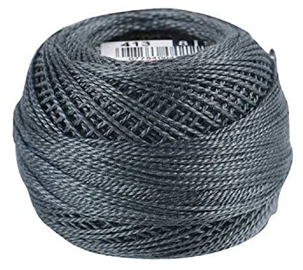 DMC 116 8-413 Pearl Cotton Thread Balls, Dark Pewter Grey, Size 8