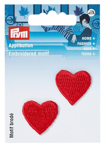 Applikation zum Aufbügeln, kleine Herzen, rot