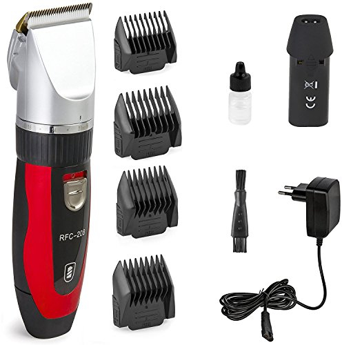 Ceramics RFC-208 elektrische Haarschneidemaschine mit Turbo-Sense-Technology und 4 Aufsätzen für 25 Schnittlängen drahtlos, wiederaufladbar, leise