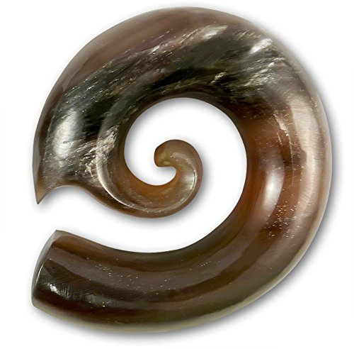 Fly Style Piercing Ohr Expander aus Horn - Dehnschnecke Dehnspirale Dehnungsschnecke Dehnsichel, Grösse:8 mm