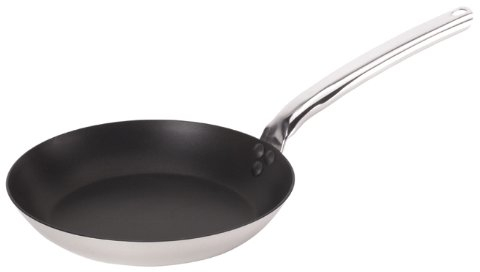 De Buyer 3599.24 - Sartén redonda (acero inoxidable, antiadherente, revestimiento ultrarresistente, cola remachada, diámetro 24