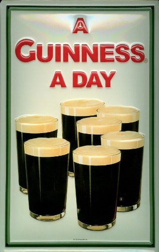 Guinness 7 Pint Gläser geprägt Stahl Schild