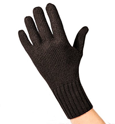 CASH-MERE.CH Edle 100% Kaschmir Handschuhe, Touchscreen tauglich für Damen (Braun/Dunkelbraun, S/M)