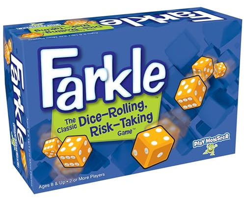 Farkle Classic Dice Games – Kids, Family Games, Travel Game, Adult Games, Board Game, Dice Cup, Dice Set, Farkle Score Sheets Included, Ages 8+