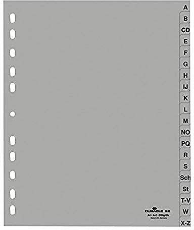 Durable Ordnerregister DIN A4, A-Z, grau, 1 Stück, 6520-10
