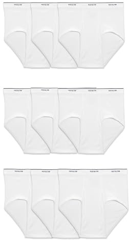 Fruit of the Loom mens Tag-free Cotton Briefs, 9 Pack - White, Large US
