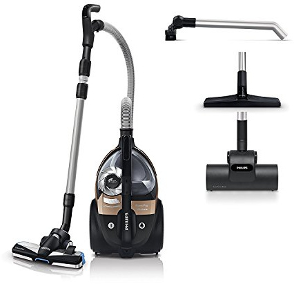 Philips PowerPro Ultimate FC9922/09 Aspirador sin Bolsa, Mando a Distancia, PowerCyclone 7, Filtro HEPA 13, 650 W, 73 dB, Negro