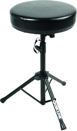 QUIK LOK - BX/6 Tabouret Série Basic, Idéal pour Claviéristes et Batteurs, Assise Ronde, Hauteur Réglable (7 Positions) 59–80 cm, Couleur Noir