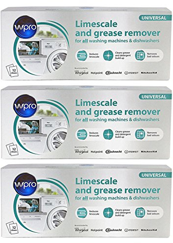 Hotpoint Professional Washing Machine Dishwasher 3in1 Limescale Descaler & Detergent Remover 36 x 50g Sachets (3 Pack)