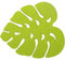 Fackelmann 52340 Posavasos Tropical 9,6 x 10,6 cm 4 Unidades de Fieltro, Color Verde, 4 Unidades