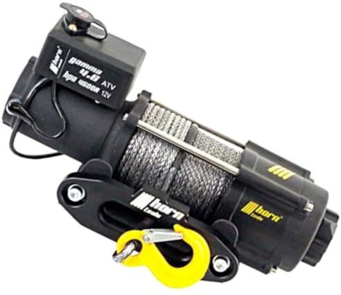 horntools Elektrische Seilwinde Gamma 2.0 Tonnen inkl. Fernbedienung, für ATV, Offroad, Motorwinde Seilzug Elektrowinde (Kunststoffseil, 24 Volt)