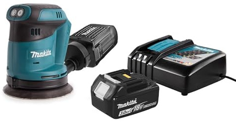Makita DBO 180 18V Li-ion Akku Exzenterschleifer mit Akku 3,0 Ah + Ladegerät