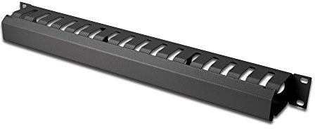 DIGITUS kabelhanteringsbur - 1U - Patchpanel - 19-tums - Kabelgenomföring - Avtagbar panel - Svart