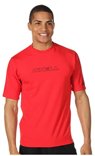 O'Neill våtdräkter herr basic hud UPF 50+ kortärmad soltröja, röd, XX-Large