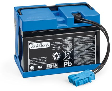 Peg Perego 12V - 12Ah Original Rechargeable Battery, Color May Vary, Schwarz
