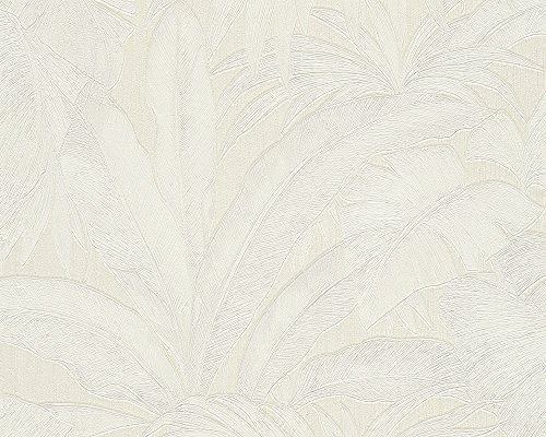 Livingwalls VERSACE wallpaper Vliestapete Giungla Luxustapete mit Palmenblättern Dschungel 10,05 m x 0,70 m creme metallic Made in Germany 962402 96240-2