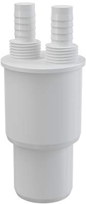 White Plastic Reduction Connection Reducer to Waste 40/50xG1/2 Hose Connector