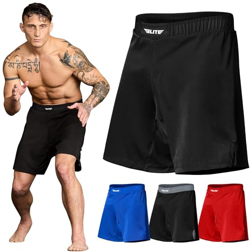 Pantalones Cortos de Lucha para Hombre, Color Negro, Jack UFC, para Artes Marciales Mixtas, BJJ, No Gi, Grappling, Jiu Jitsu, Negro -, X-Large