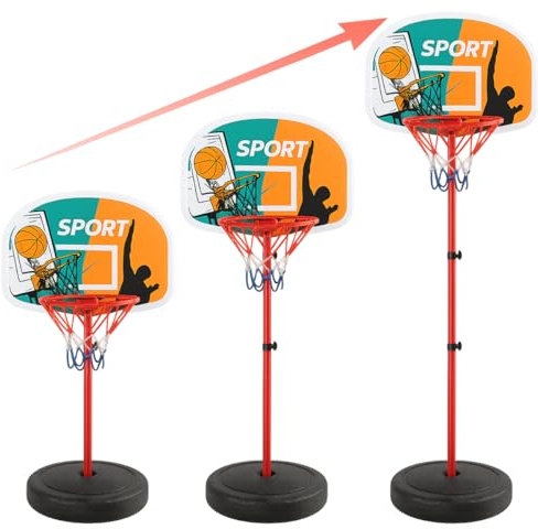 Kingsport Kids Basketball Hoop with Ball Portable Backboard Hoop for Children Wide Base Mini Indoor Outdoor Basketball Fun Game for Boys & Girls Aged 2+ Years