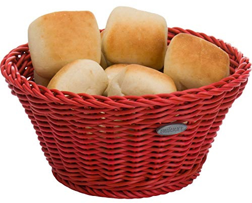Saleen Coolorista Mehrzweck-Korb, geeignet für Hotel und Gastronomie, Rund, Ø ca.18 cm, Höhe: ca. 10 cm, Synthetikfaser, Rubinrot, 02091079101