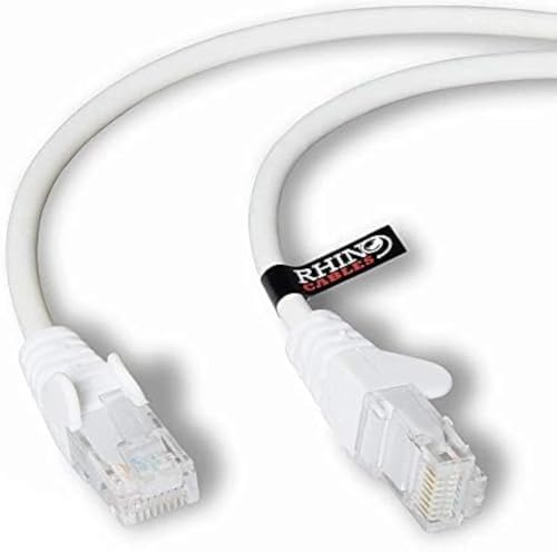 rhinocables CAT 6 High-Speed Gigabit Ethernet Cable - Patch Network Lead for LAN| Snagless UTP With LSZH Jacket | RJ45 Connector - Internet, Router, Modem, Smart TV, PC & More (5m, White, Pack of 1) | Patch Network Lead for LAN, Snagless UTP With LSZH Jacket, RJ45 Connector, Internet, Router, Modem, Smart TV, PC & More