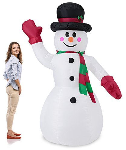 [en.casa] Riesiger Schneemann 240cm LED Beleuchtet Weihnachten Deko Lebensgroß Aufblasbar