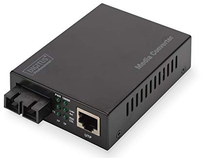 DIGITUS Medienkonverter - Multimode - Gbit Ethernet - RJ45 / SC - 850nm Wellenlänge - Bis 0.5km - Schwarz