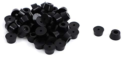 sourcing map 50 Stück Heim Möbelfüße Schwarz Kegel Gummi Puffer Washer Pads 15mm x 7mm de DE de