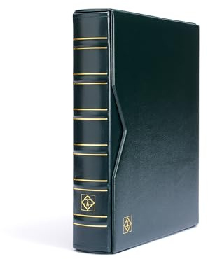 Leuchtturm 333443 Banknotenalbum Vario Classic - Hochwertiger Ringbinder zum selber Gestalten inkl. Schutzkassette - grün