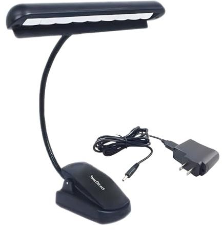 SumDirect Music Stand Light - 9 LED Adjustable Clip on Piano Lights, USB and Battery Operated, Perfect for Piano, Book Reading, Orchestra, Podium, Easel