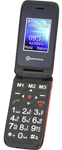 Amplicomms PowerTel M6700L, Großtasten-Handy mit Hörverstärkung 24/85 dB, schwarz