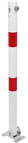 Alberts 780517 Absperrpfosten Klappy | wahlweise in verschiedenen Ausführungen | zum Aufschrauben, umlegbar | weiß | Pfosten-Ø 60 mm | Höhe über Boden 100 cm