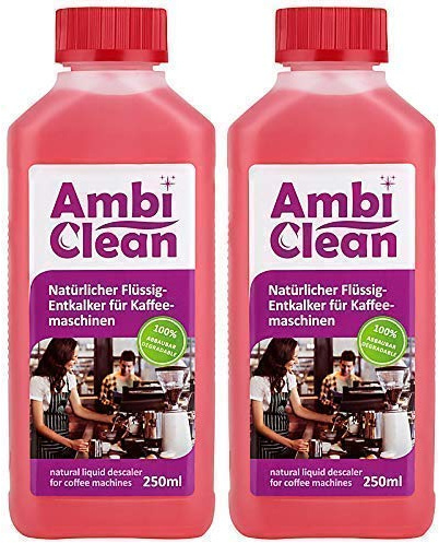 AmbiClean avkalker kaffe helautomater 250 ml flytande 100 % biologiskt nedbrytbar 2x250ml (500 ml)