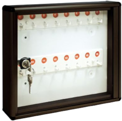 ALUBOX Bacheca Portachiavi Da Parete In Alluminio 30X5X14 Cm Porta Chiavi Da Muro Per Casa Interno O Esterno Protetto Made In Italy Con 16 Ganci Numerati (ANTRACITE)