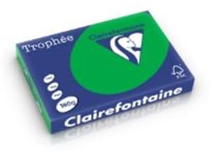 Clairefontaine 1008C - Ries mit 250 Blatt Druckerpapier / Kopierpapier Trophée, DIN A3 (29,7x42 cm), 160g, Billiardgrün intensive Farbe, 1 Ries