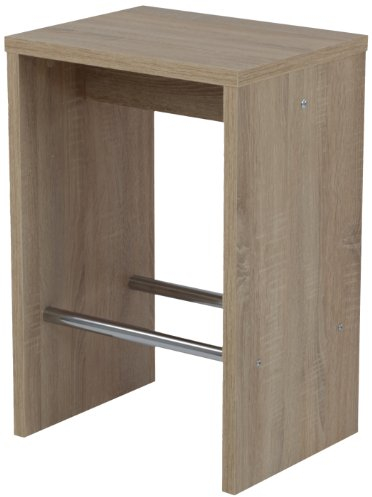 Barhocker Dana Holzwerkstoff Sonoma Eiche, Fußtritt Metall Chrom, 44 x 35 x 66 cm